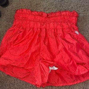 RED FREE PEOPLE THE WAY HOME SHORTS